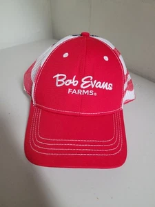 Bob Evans Farms Restaurant alte Uniform Mütze Trucker-Stil rot mit USA Flagge - Bild 1 von 8