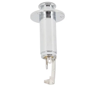 Silver 6.35mm Electric Guitar Mono Endpin Output Jack Brass Alloy High Sens DW - Picture 1 of 12