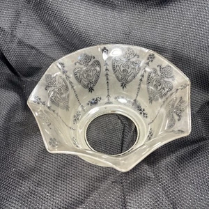 Antico paralume lampada ad olio smerigliato arruffato attacco 4" 8-1/4" di tutto - Foto 1 di 8