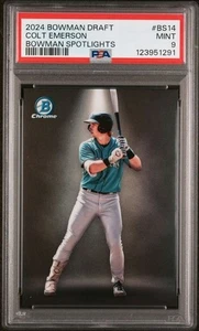 2024 Bowman Chrome Draft Colt Emerson Spotlight SSP PSA 9 - Picture 1 of 1