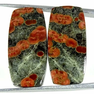 19.40Cts Natural Peanut Obsidian Pair Cushion Cabochon Loose Gemstone 12x24x3mm - Imagem 1 de 4