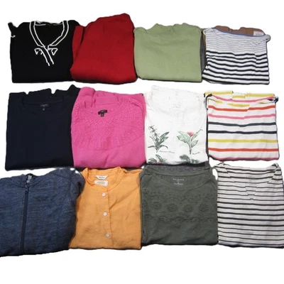 Talbots Lote de 12 Tops PM Camisas Informales Cárdigan a Rayas Clásico Preppy Lino Foto 1 de 4
