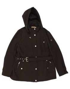 MICHAEL KORS Womens Hooded Windbreaker Jacket UK 18 XL Black Polyester NT21 - Picture 1 of 3