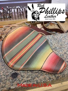 Rich Phillips Mexican Blanket Spring Solo Motorcycle Seat Chopper Sportster Bobb - Picture 1 of 1