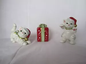 Fitz & and Floyd Christmas Kitty Kringle Tumblers Cat Kitten NEW in BOX MINT - Picture 1 of 10