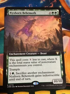 C5231 MAGIC MTG COMMANDER MASTERS NYXBORN BEHEMOTH #0772 NM RARE BORDERLESS - Picture 1 of 12