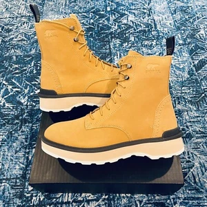 Sorel Damen Hi-Line Schnürstiefel Geo gelb braun wasserdicht Outdoor neu mit Etikett Größe 9 - Bild 1 von 9