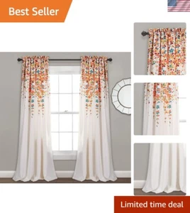 Light Filtering Weeping Flower Curtains, 84"L - Ideal for Living & Dining Rooms - Picture 1 of 8