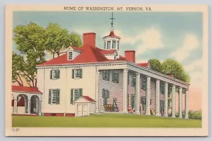 Heimat von George Washington Mount Vernon Virginia Leinen Postkarte - Bild 1 von 2