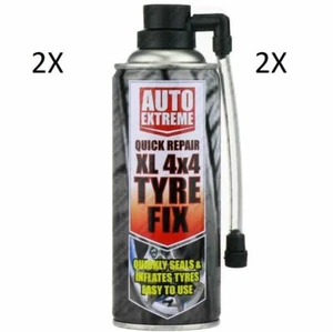 2XL 4X4 QUICK FIX CAR EMERGENCY FLAT TYRE INFLATE PUNCTURE REPAIR KIT - Picture 1 of 1