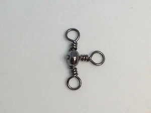 30 x #3 Crossline Barrel Swivel 3 Way Black Nickel Fishing Tackle Free Postage - Picture 1 of 2