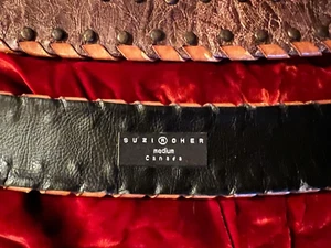 Suzi Roher Belt W/ Brass Metal Buckle And Leather - 41 Inches - Picture 1 of 10