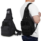 Men Backpack Tactical Molle Sling Chest Pack Shoulder Bag Outdoor Hiking Travel
