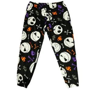 Disney Jack Skellington Skulls & Crossbones Fleece Pajama Lounge Jogger Pants M - Picture 1 of 17