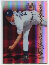 1996 Select Certified Mirror Red 127 Justin Thompson /90