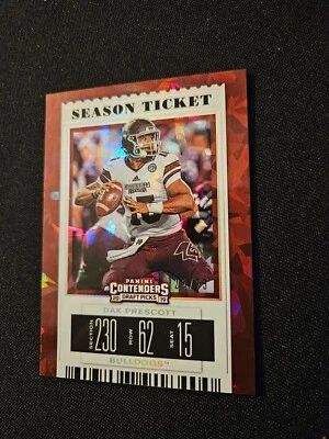 DAK PRESCOTT 2019 CONTENDERS DRAFT PICKS CRACKED ICE #25  22/23 COWBOYS MISS. ST - Image 1 of 2