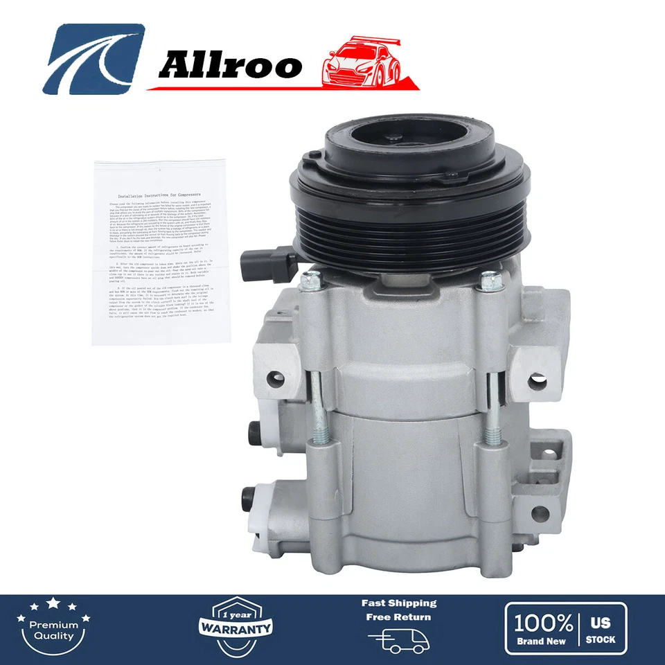 Compresor de aire acondicionado 6 ranuras para Ford E-150 E-250 E-350 E-450 Super Duty 2007-2019 Foto 1 de 4