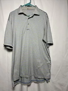 Peter Millar Polo Shirt Mens Large Short Sleeve Button Double Mercerized Cotton - Picture 1 of 4