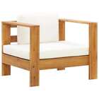 Vidaxl Garden Chair With Cushion Cream Solid Acacia Wood