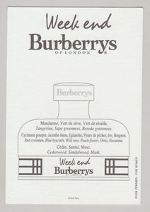 Carte publicitaire -advertising card- Week End Burberrys de Burberry recto verso - Picture 1 of 2