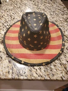 Pugs American Flag Western Cowboy Hat Adult One Size Stars & Stripes - Picture 1 of 4