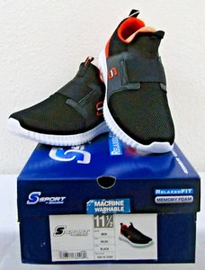 New in Box S Sport By Skechers Men's Niles Sneakers - Black/Orange Size 11.5 - Picture 1 of 11