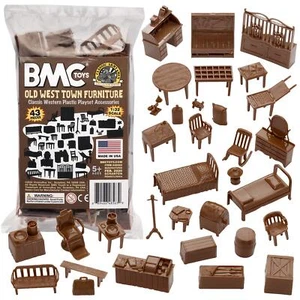 Classic Marx Western Town Furniture 42pc Plastic Cowboy Playset Accessories - Picture 1 of 8