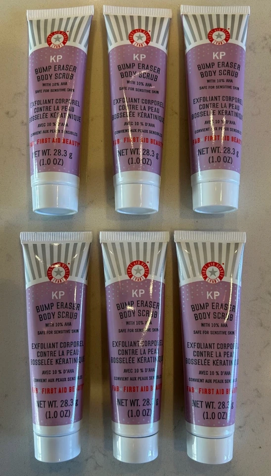 6X First Aid Beauty FAB Bump Eraser Exfoliating Body Scrub w/10% AHA 1.0oz Each - Image 1 of 4