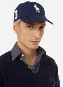 NUEVO polo fresco Ralph Lauren CHINO AZUL GRANDE PONY 1SFA SOMBRERO GORRA UNISEX precio de venta sugerido por el fabricante £79.99 - Imagen 1 de 23