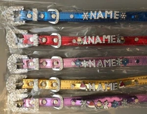 Christmas Dog Collar Personalised Name (Santa / Snowman / Snowflake) - UK SELLER - Picture 1 of 8