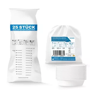 Spuckbeutel mit Mundstück 25 Stk Brechbeutel 2000ml ARNOMED Auffangbeutel dicht - Bild 1 von 7