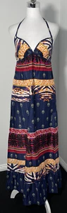 BILLABONG Multicolour Halter Neck Maxi Dress Size 10 - Picture 1 of 11