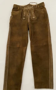 #807 Trachten Lederhose Wildbock-Braun/toll bestickt, butterweich- Gr.52-54 lang - Bild 1 von 11