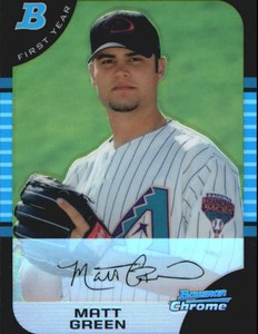 2005 Bowman Chrome Draft Refractors Baseball Card #87 Matt Green FY