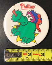 Vintage 1994 Philadelphia Phillies Phanatic Pin Pinback Button - GO PHILLIES!