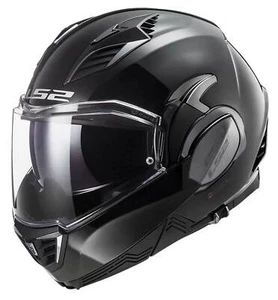 LS2 Helmets Blackout Valiant II Modular Motorcycle Helmet - Gloss Black (XS) - Picture 1 of 4