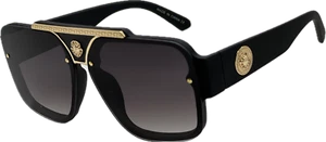Occhiali da sole uomo classici hip hop top piatto Cholo Swag lenti quadrate nere moda - Foto 1 di 22