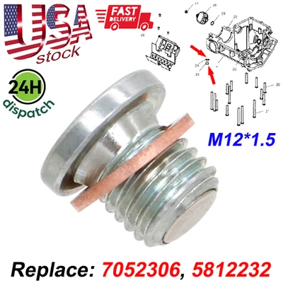 Plugue magnético de drenagem de óleo do motor do cárter para Polaris RZR 800, 900, 1000 #7052306 - Imagem 1 de 4