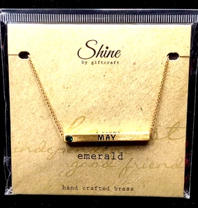 Shine by GiftCraft Messing Geburtsstein 18" Halskette mit 3 wichtigen Persönlichkeitsmerkmalen ~ VIEL - Bild 1 von 14