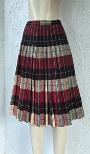 Vintage Pendleton Plaid Skirt Sz 8 Virgin Wool Kennedy Tartan Pleated USA - Picture 1 of 4