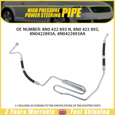 Hose High Pressure Power Steering Pipe Fits For 1999-2006 Audi TT 1.8T Coupe 8N - Image 1 of 4