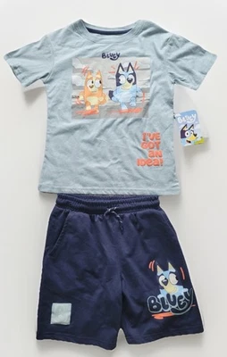 boys bluey short set size 8 short sleeve shirt blue - Image 1 of 3