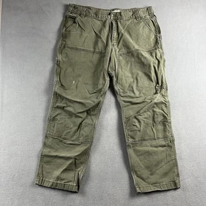 Pantalone Carhartt Uomo 38X28 Verde Muschio Falegname Doppio Ginocchio Abbigliamento da Lavoro Anticato - Foto 1 di 14