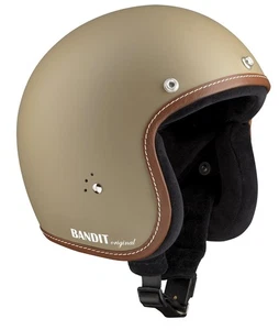 BANDIT Premium JETHELM Sand Chopperhelm Helm JET - Imagen 1 de 1
