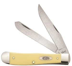 Custodia xx Coltello Trapper Giallo Manico Delrin CS Acciaio al Carbonio Clip Tascabile 30114 - Foto 1 di 2