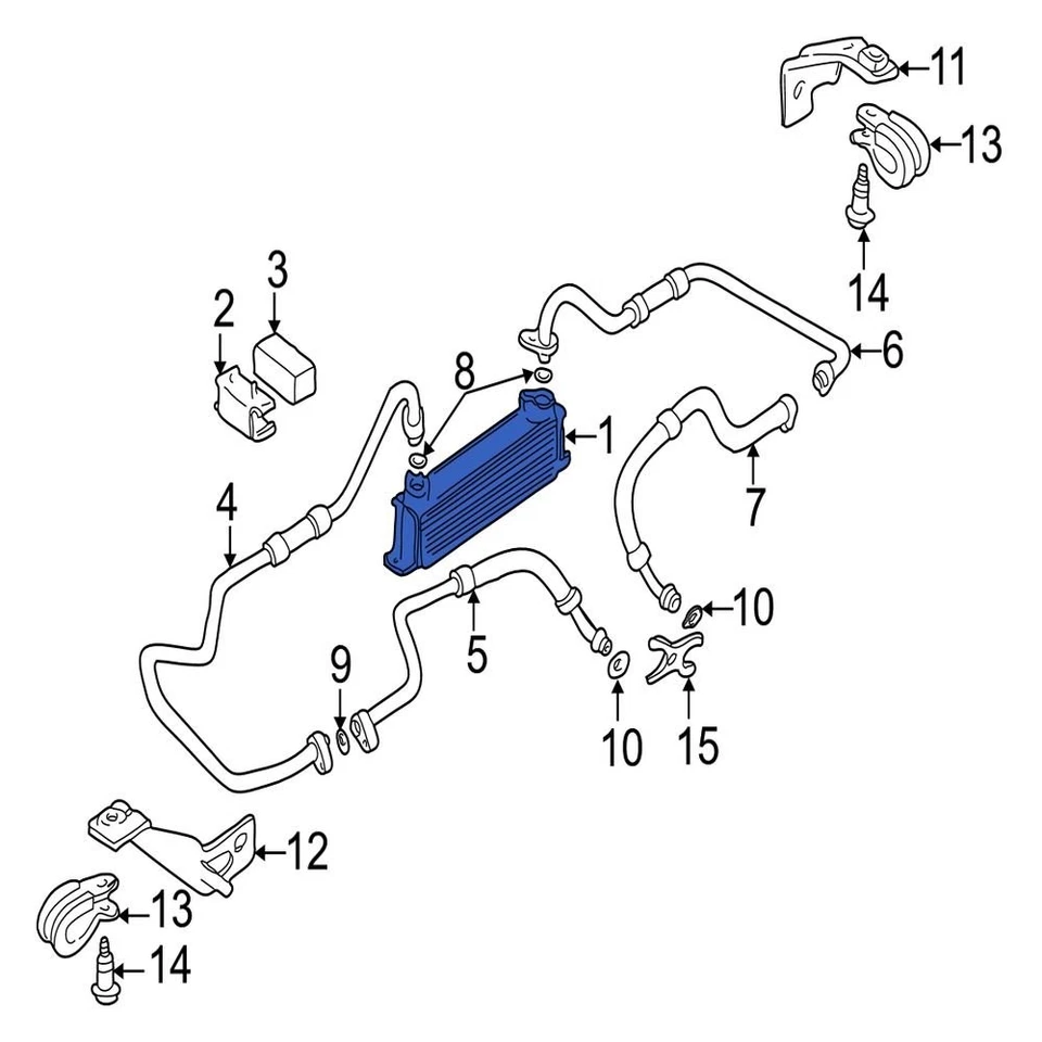 For Jaguar XK8 2003-2004 Jaguar MJF7440AA Engine Oil Cooler Foto 1 de 1