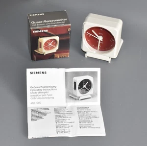 Siemens MU 1000 Reisewecker Nr. 6210 - 70/80er Jahre - Rot weiß w. neu Fach #E4 - Bild 1 von 5