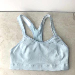 Brooks Moving Comfort Women Size 36D Sports Bra Blue Rebound Racer Back Hook - Picture 1 of 6