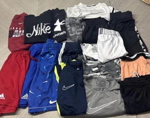 LOT 16 Boys Youth Sport Shirts Shorts Drifit Sz 7-10 Small Medium Adidas Nike UA - Picture 1 of 15