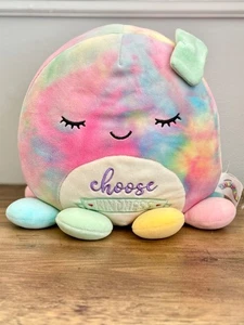 Peluche POLPO OPALE SQUISHMALLOWS tie dye arcobaleno scegli gentilezza peluche - Foto 1 di 10